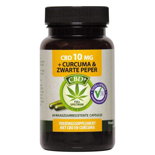 CBD capsules 10mg curcuma+zwarte peper 60st