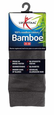 Lucovitaal Bamboe sok lang antraciet maat 35-38