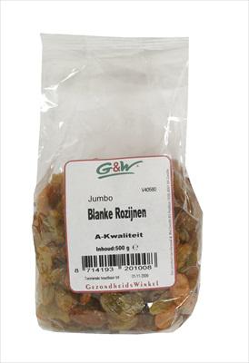 G&W Rozijn jumbo blank zak 500 gram