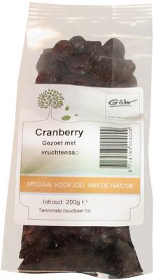 G&W Cranberry gezoet vruchtsap 200 gram G&W Cranberry gezoet vruchtsap 200 gram