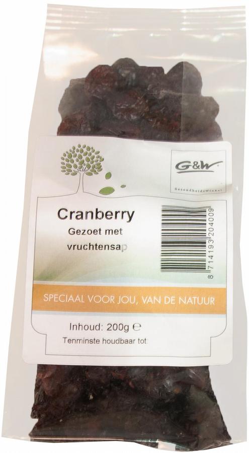 Cranberry gezoet vruchtsap 200 gram