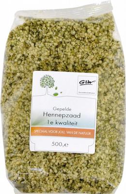 G&W Gepelde hennepzaad 500g