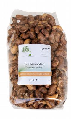 G&W Gezouten cashew in vlies 500gr