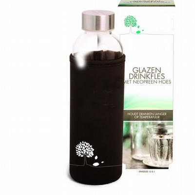 G&W Glazen drinkfles met Neopreen hoes