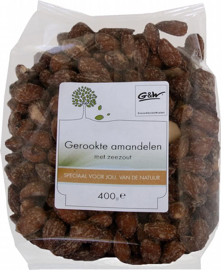 gerookte amandelen met zeezout 400gr