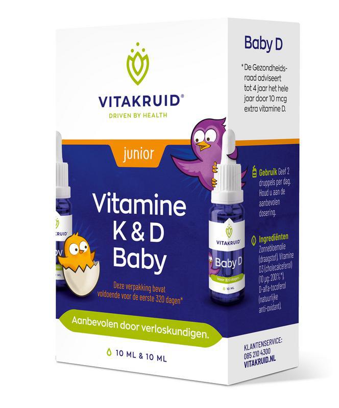 Vitakruid Vitamine k & d baby druppels 2x10ml