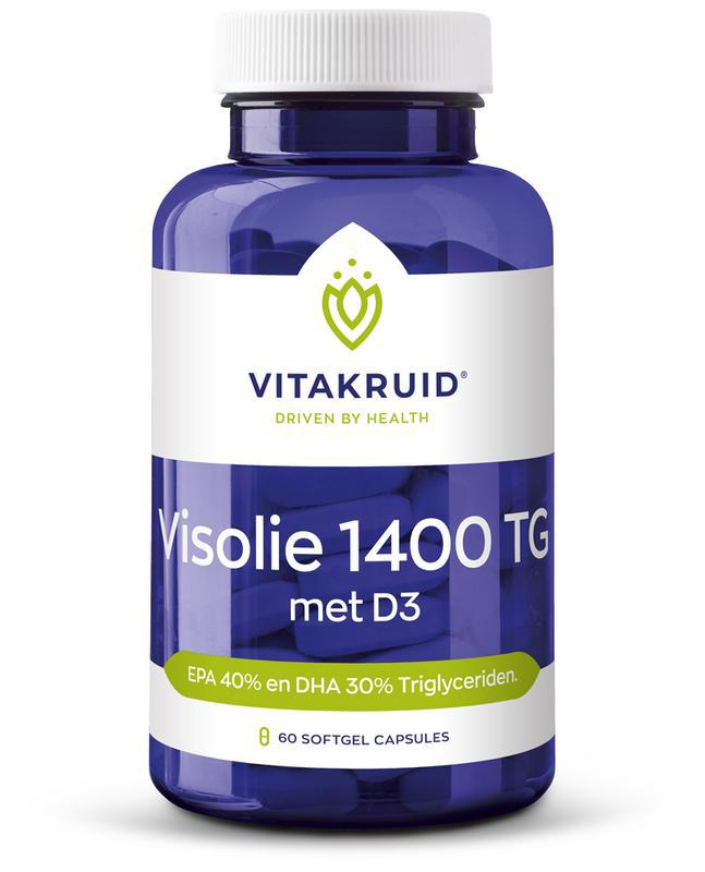 Vitakruid Visolie 1400 met D3 Triglyceriden EPA 40% DHA 30%