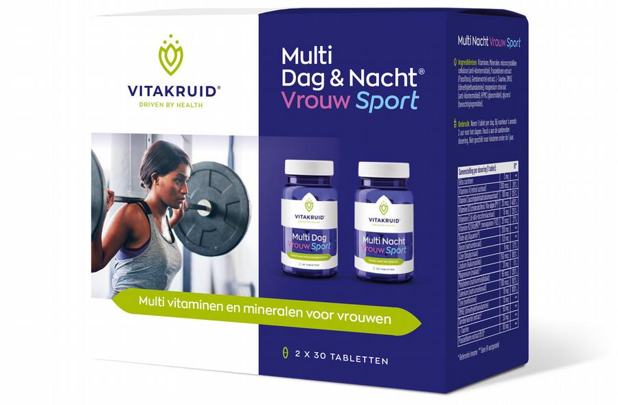 Vitakruid Multi dag & nacht vrouw sport 30st