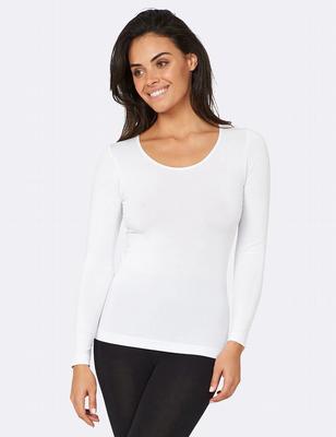 Boody Women's long sleeve top white l