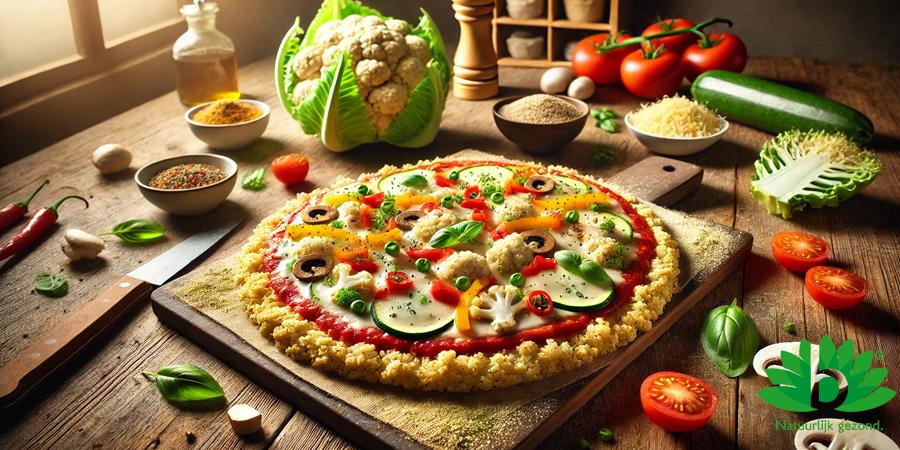 Gezonde en lekkere pizza met bloemkoolbodem Gezonde en lekkere pizza met bloemkoolbodem