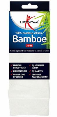 Lucovitaal Bamboe sok lang wit maat 35-38 Lucovitaal Bamboe sok lang wit maat 35-38