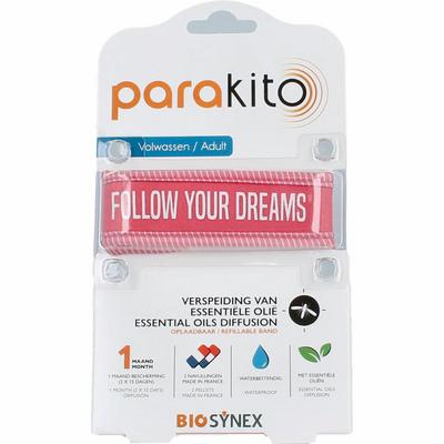 Parakito Anti mug armband volwassenen fuchsia