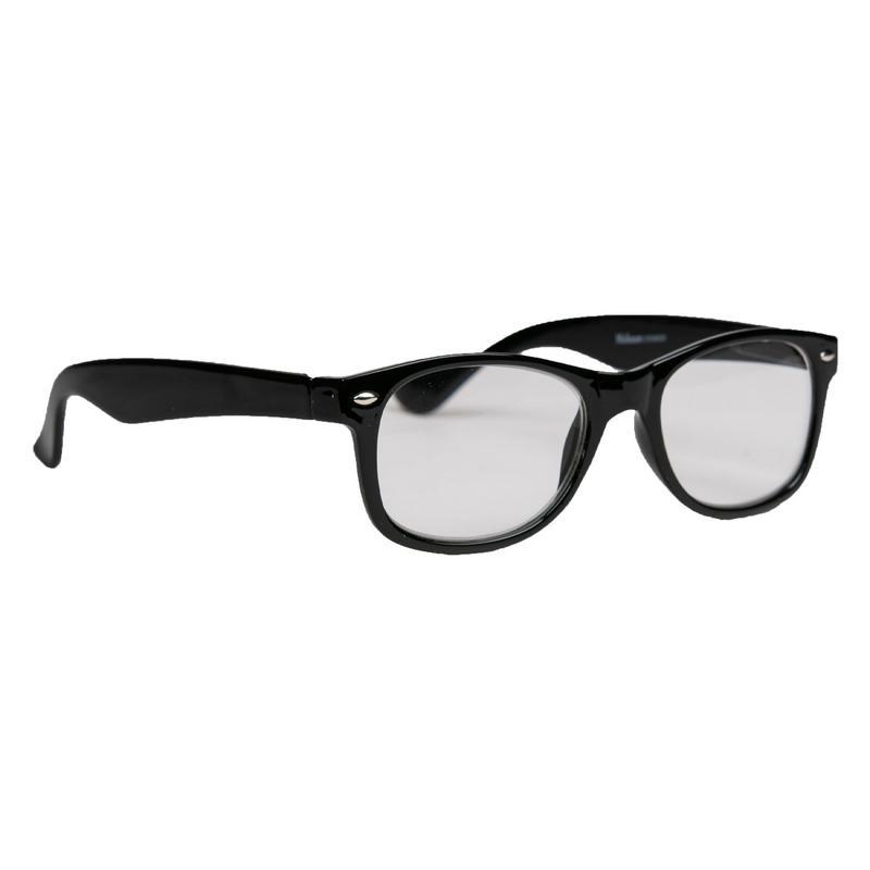 Leesbril wayfarer glans zwart +1.50