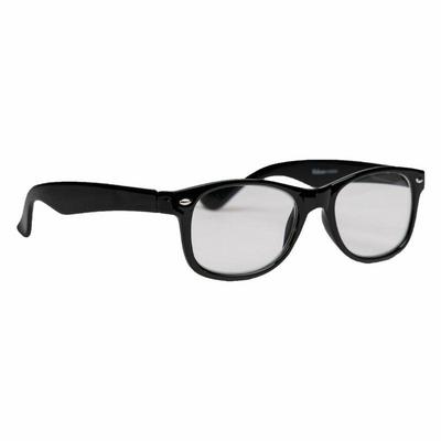 Melleson Eyewear Leesbril wayfarer glans zwart +2.00