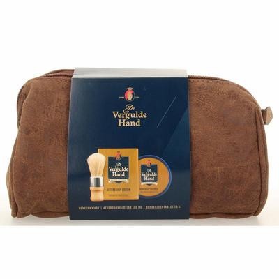 Vergulde Hand Cadeauset scheerzeep kwast lotion