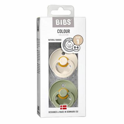 Bibs Fopspeen maat 1 ivory/sage 2 pack