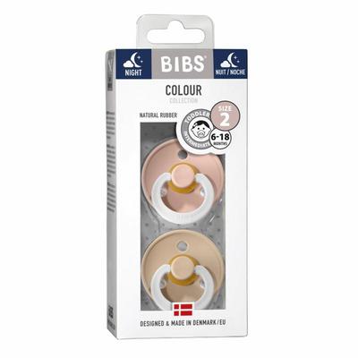 Bibs Fopspeen maat 2 blush/vanilla night 2 pack