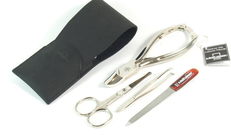 Zaketui 4-delig nagels en gezichtshaar zwart leer