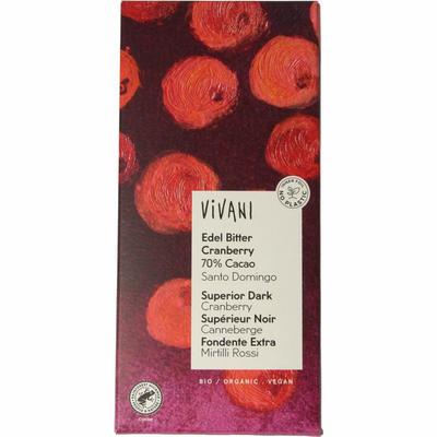 Vivani Chocolade puur superieur met cranberry bio