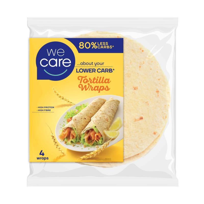 Lower carb tortilla wrap