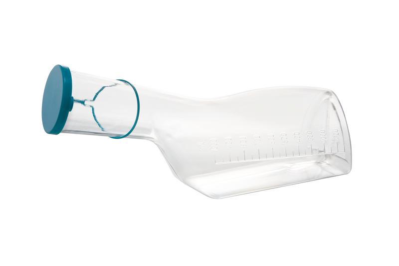 Urinaal man driehoek helder met dop 1 liter