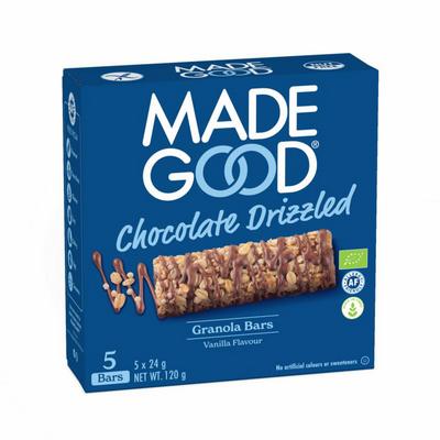 Madegood Vanille granolarepen met chocoladestrepen