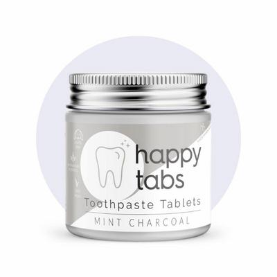 HAPPY TABS Tandpasta tabletten mint charcoal fluoridevrij