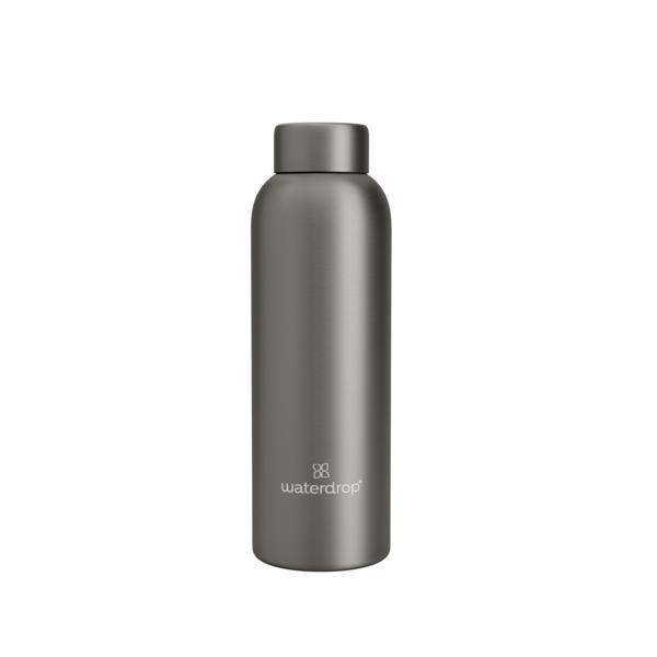 Roestvrijstalen drinkfles charcoal brushed 600ml