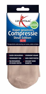 Lucovitaal Koper compressie sok maat 42-47 huidskleur Lucovitaal Koper compressie sok maat 42-47 huidskleur