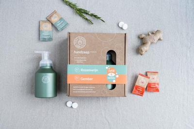 The Green Lab Co Handzeep premium starterset rozemarijn & gember