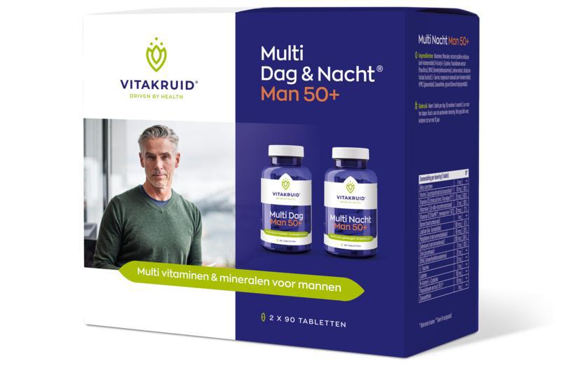 Vitakruid Multi Dag & Nacht Man 50+ 100% Vegan 2 x 90