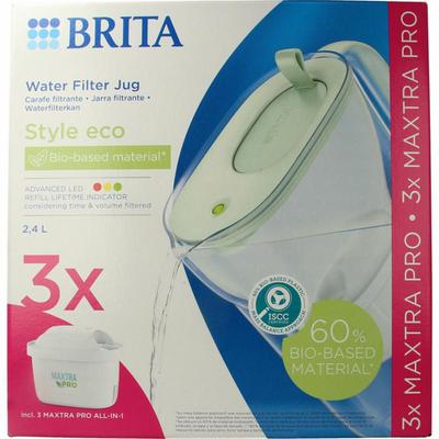 Brita Waterfilterbundel cool powder green + 3 filters