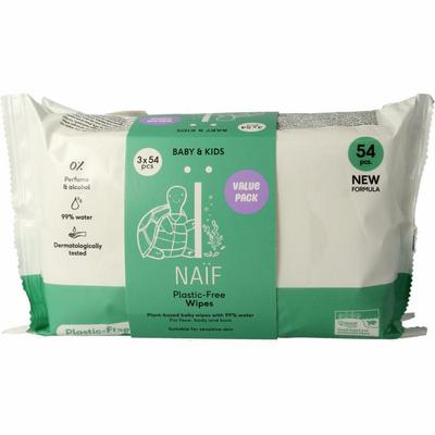 Naif Baby & kids plastic-free wipes 3-pack