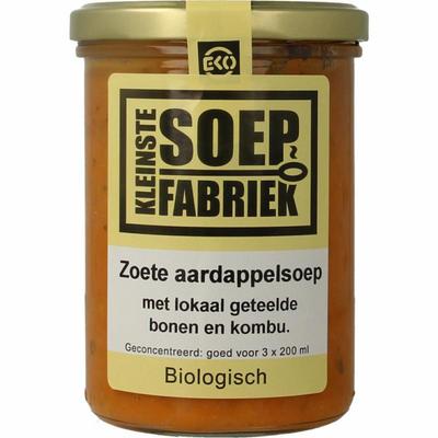 Kleinstesoepfabr Zoete aardappelsoep met lokale bonen en kombu bio