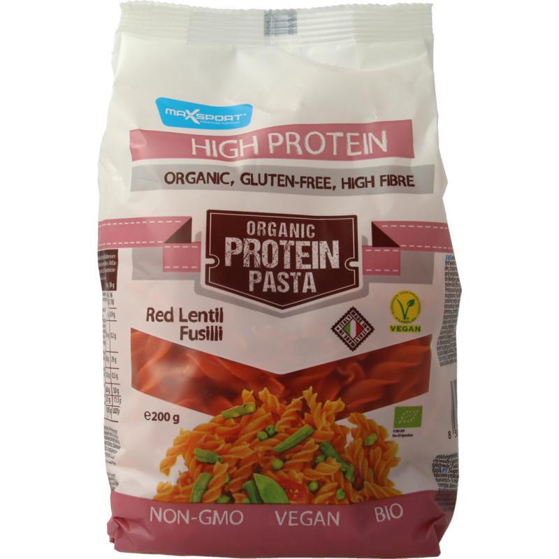 Protein pasta red lentil fussili bio
