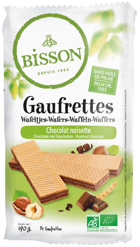 Wafels choco hazelnoot bio