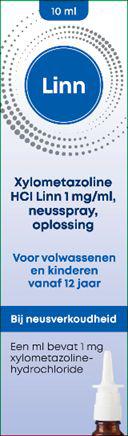 Neusspray xylometazoline 1mg