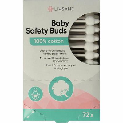 LIVSANE wattenstaafjes baby papier 72st