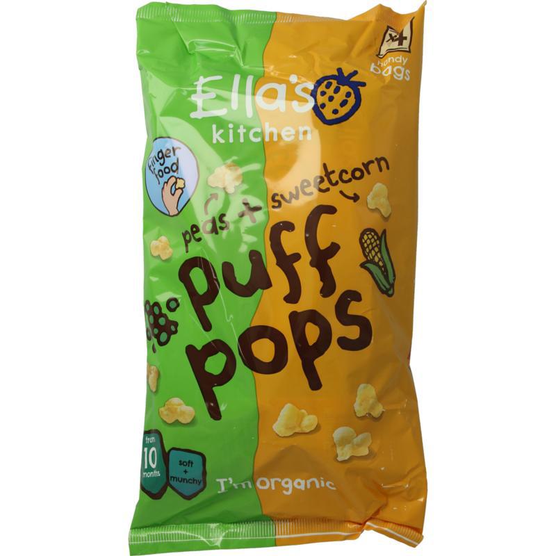 Puff pops peas & sweetcorn 10+ maanden bio