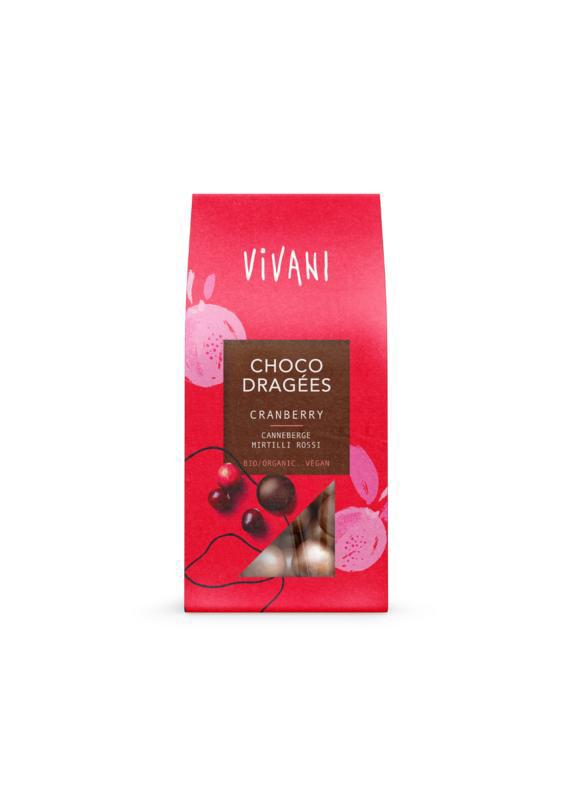 Choco dragees cranberry bio