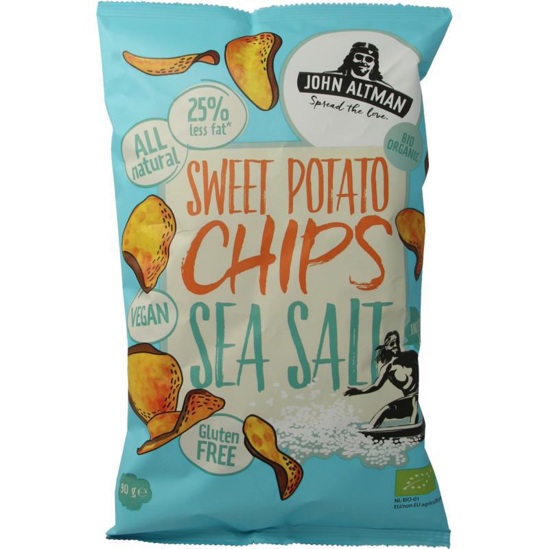 Zoete aardappel chips sea salt bio