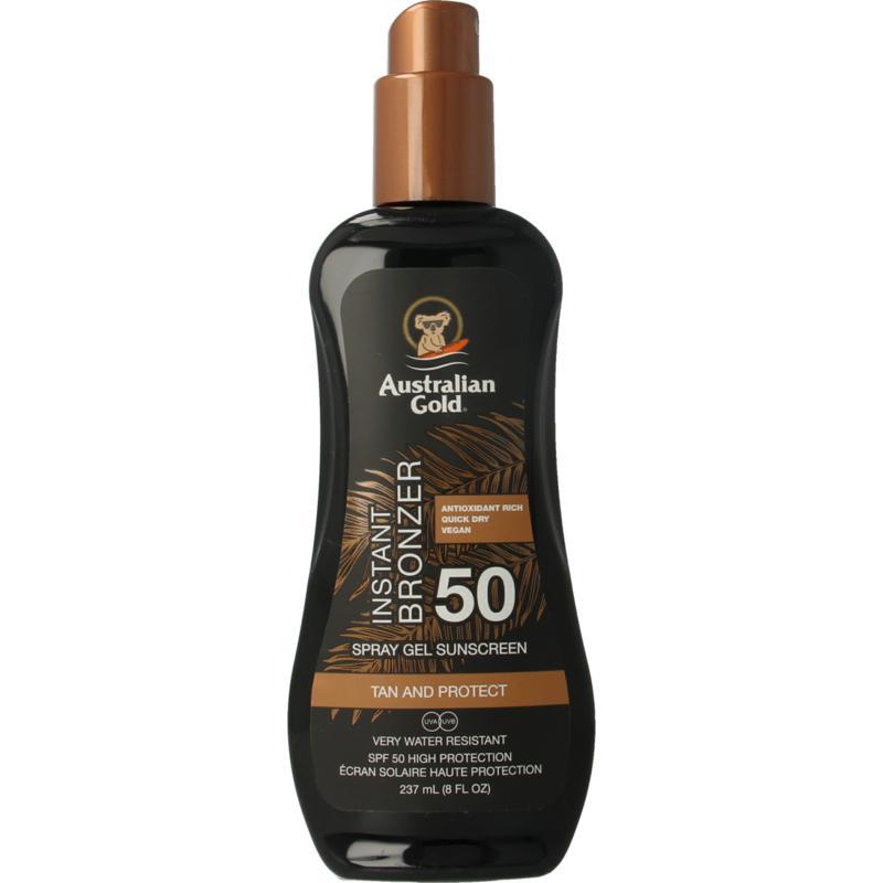 Spray gel bronzer SPF50