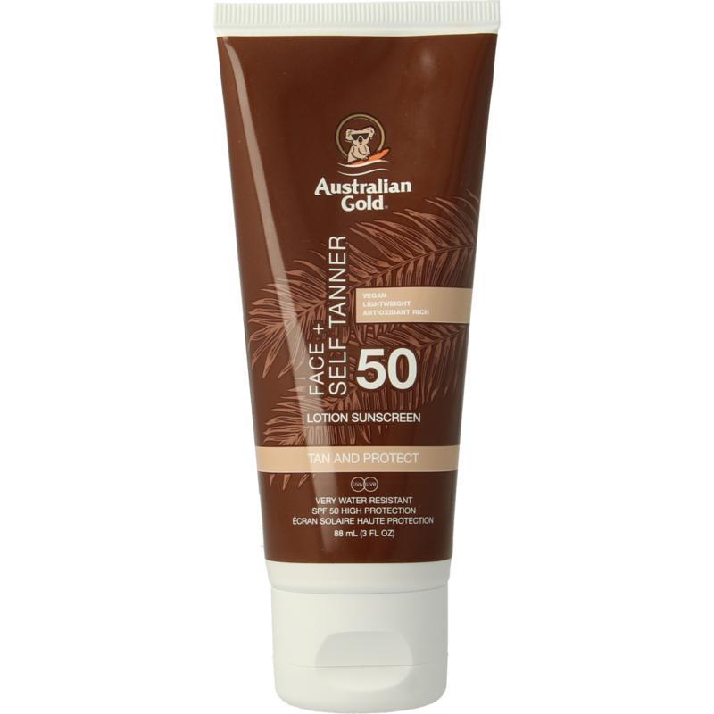 Face met selftanner SPF50