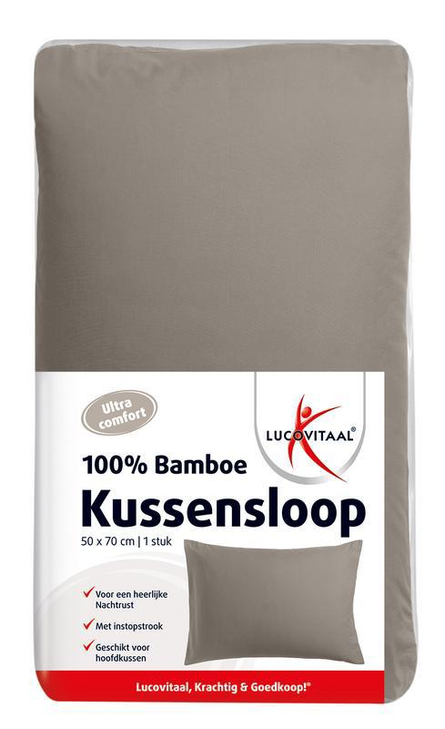 Kussensloop bamboo taupe 50x70