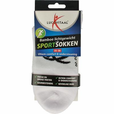 Lucovitaal Sportsok bamboe wit 35-38