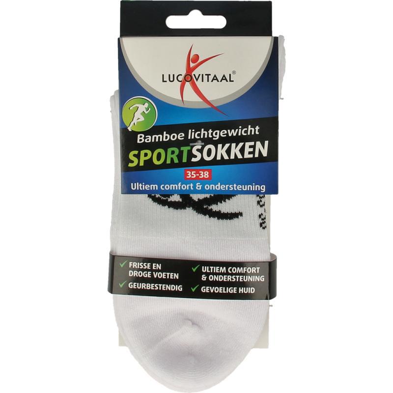 Sportsok bamboe wit 35-38