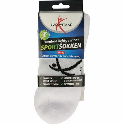 Lucovitaal Sportsok bamboe wit 39-42