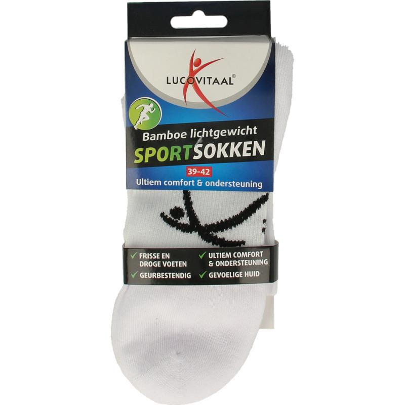 Sportsok bamboe wit 39-42