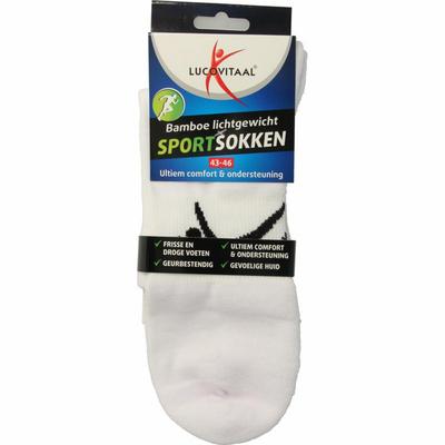 Lucovitaal Sportsok bamboe wit 43-46