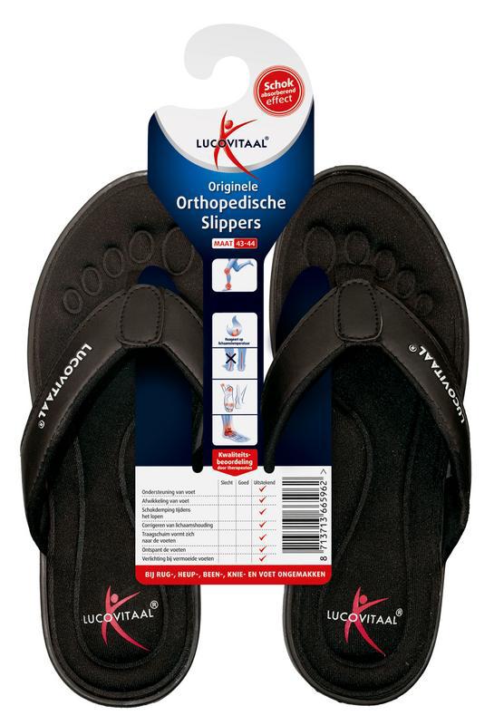 Orthopedische slipper 43-44 zwart